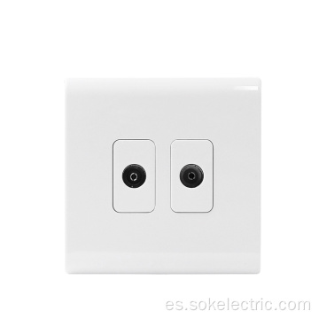 Enchufes de TV 2Gang Socekts eléctricos de TV blancos